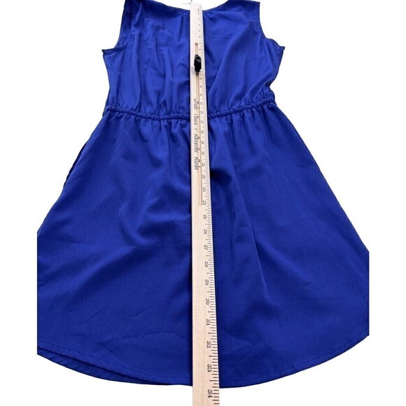 RD Style Women's Modest Royal Blue Tie Elastic Waist House Dress Size XS - Picture 6 of 9